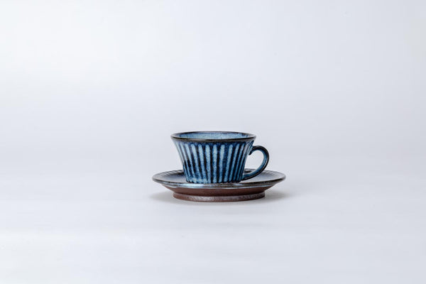 Shiraiwa-yaki Shinogi Cup and Saucer Set