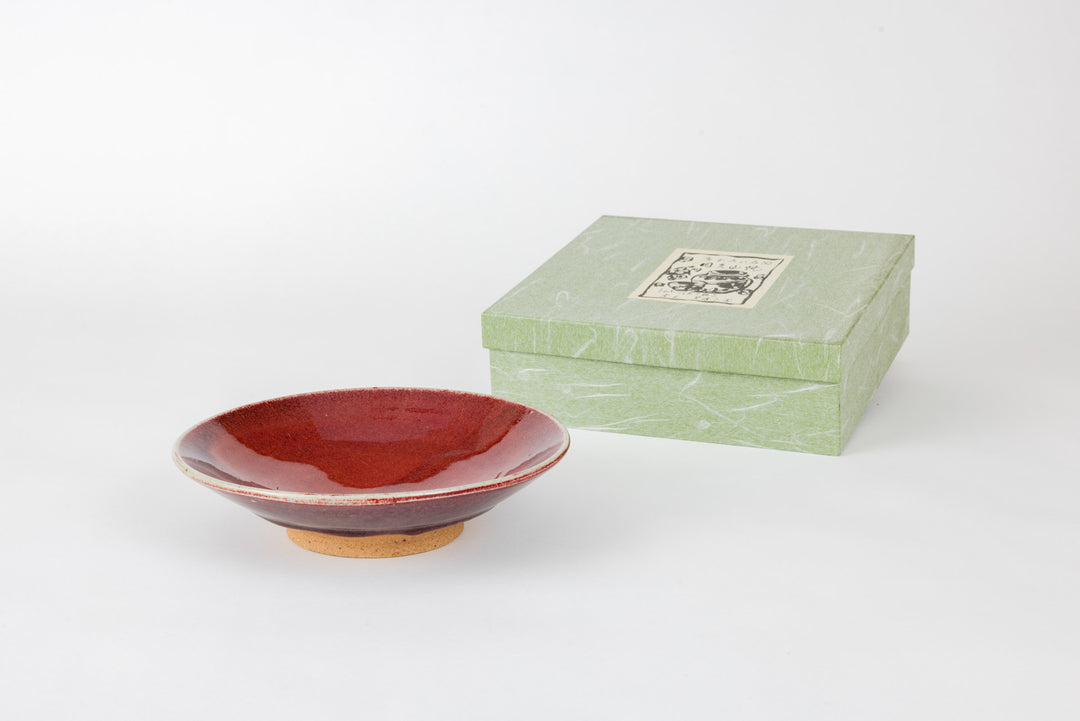 Shinsha Cinnabar Glaze Plate
