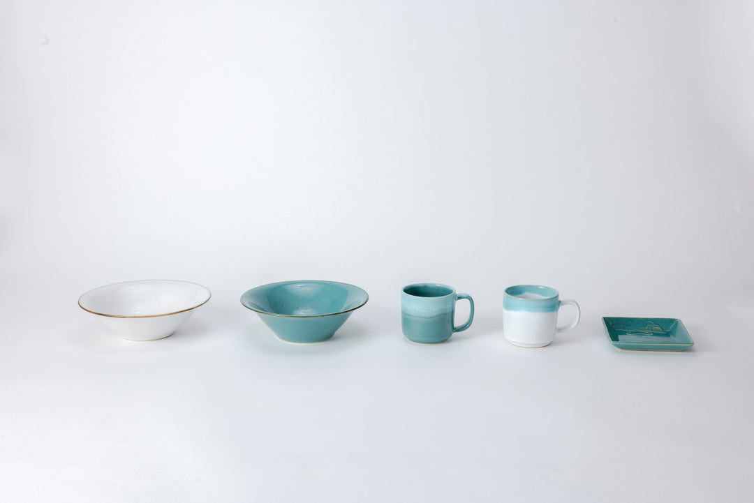 Square Plate (Pine Tree) - Green Glaze