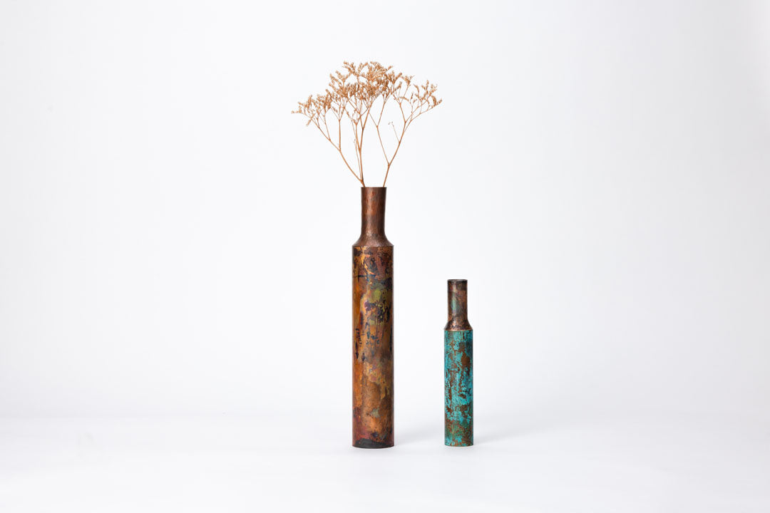 Copper Vase: Nuka-yaki Finish