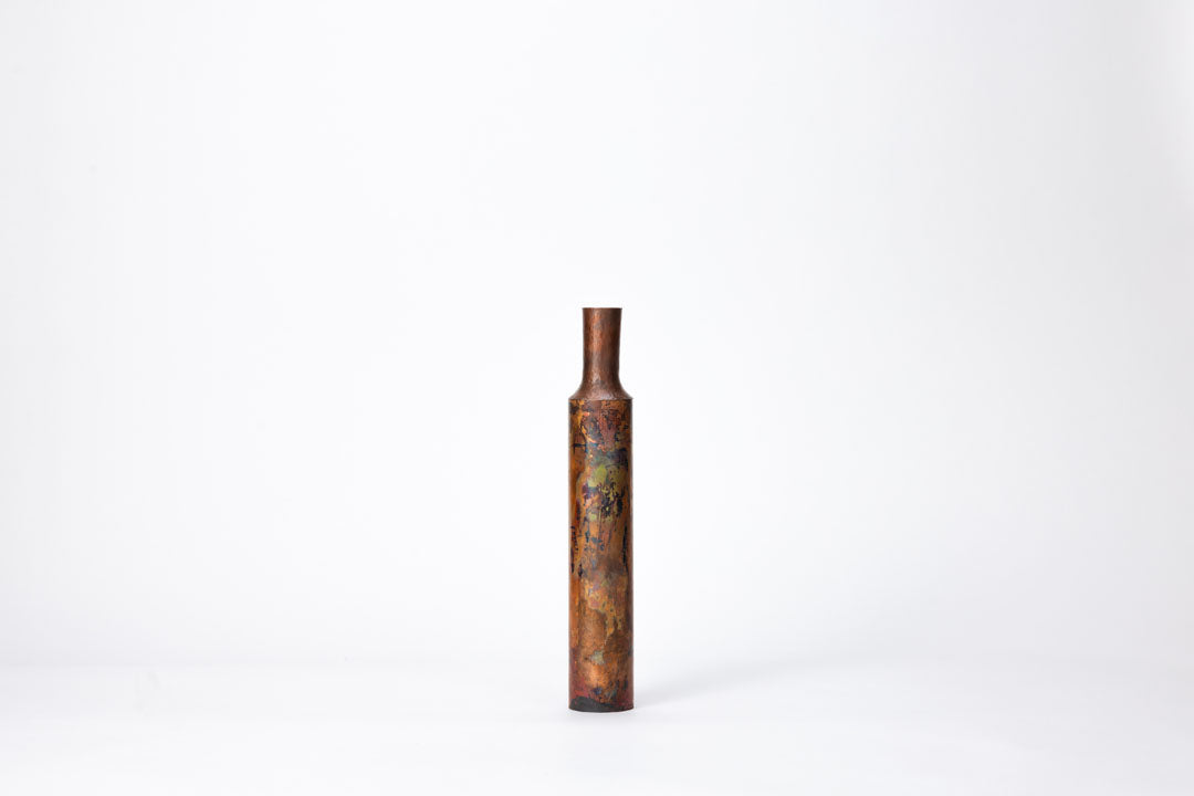 Copper Vase: Nuka-yaki Finish
