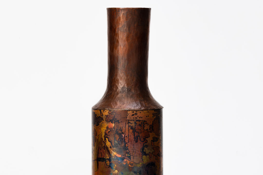 Copper Vase: Nuka-yaki Finish