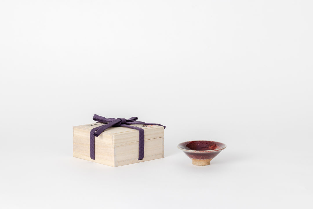 Shinsha Cinnabar Glaze Sakazuki 01