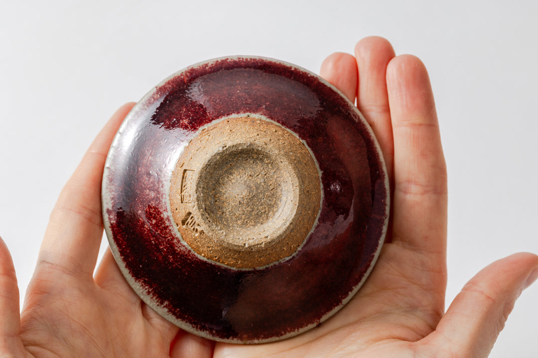 Shinsha Cinnabar Glaze Sakazuki 01