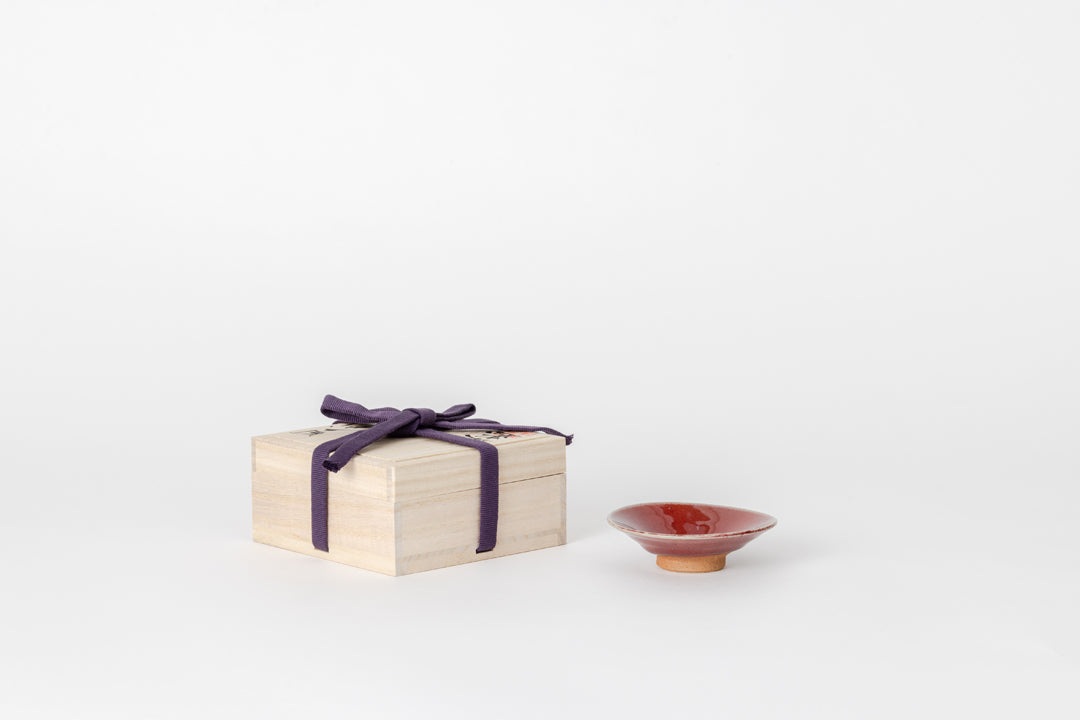 Shinsha Cinnabar Glaze Sakazuki 02