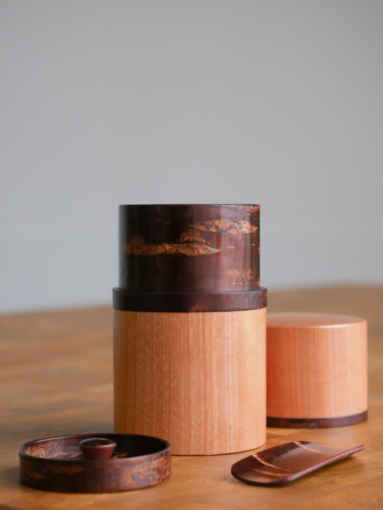 Obizutsu Cherry Bark Tea Caddy Tea Scoop Set
