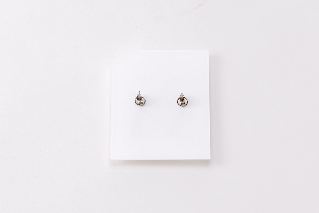 Shiraiwa-yaki Circle Earrings with Gold Gilt