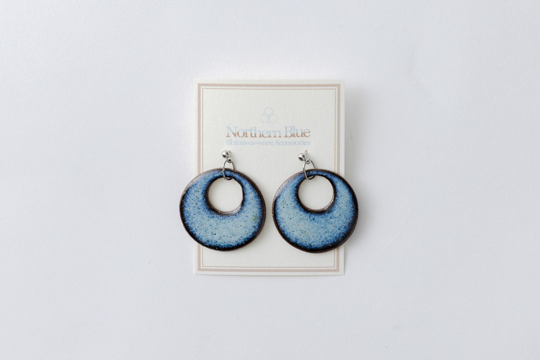 Shiraiwa-yaki Crescent Earrings A