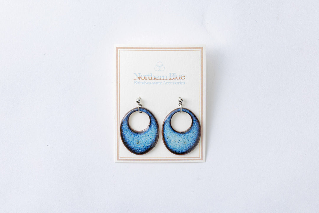 Shiraiwa-yaki Crescent Earrings C