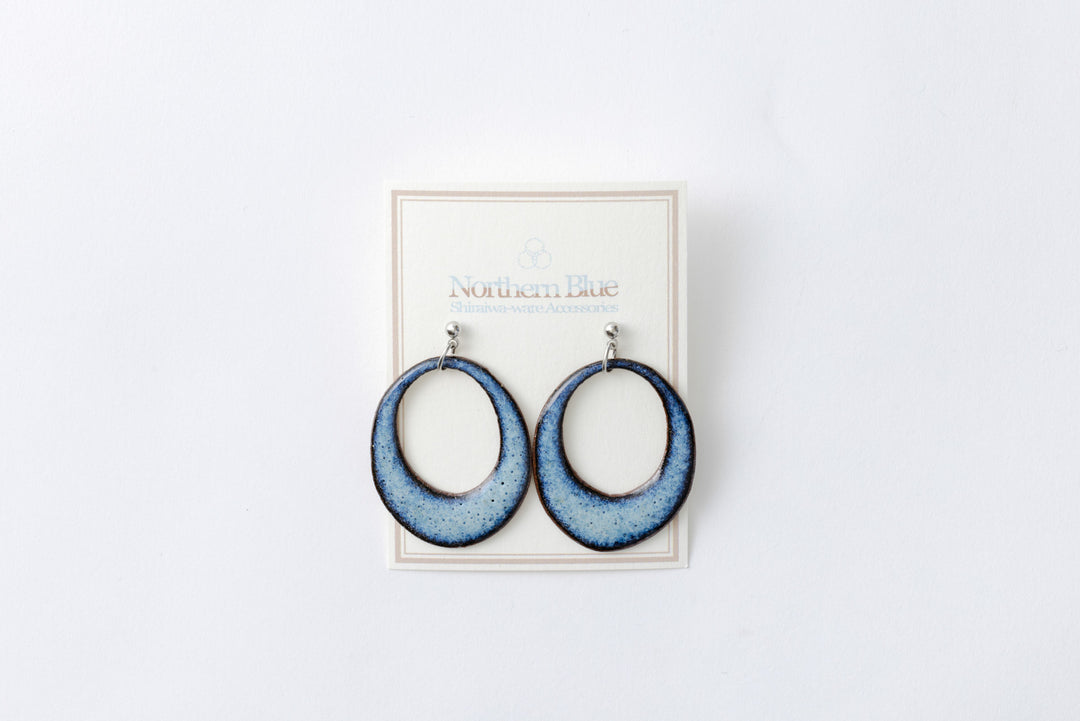 Shiraiwa-yaki Crescent Earrings B