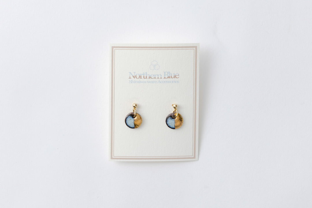 Shiraiwa-yaki Circle Earrings with Chain