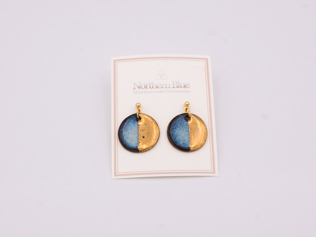Shiraiwa-yaki Circle Earrings with Chain