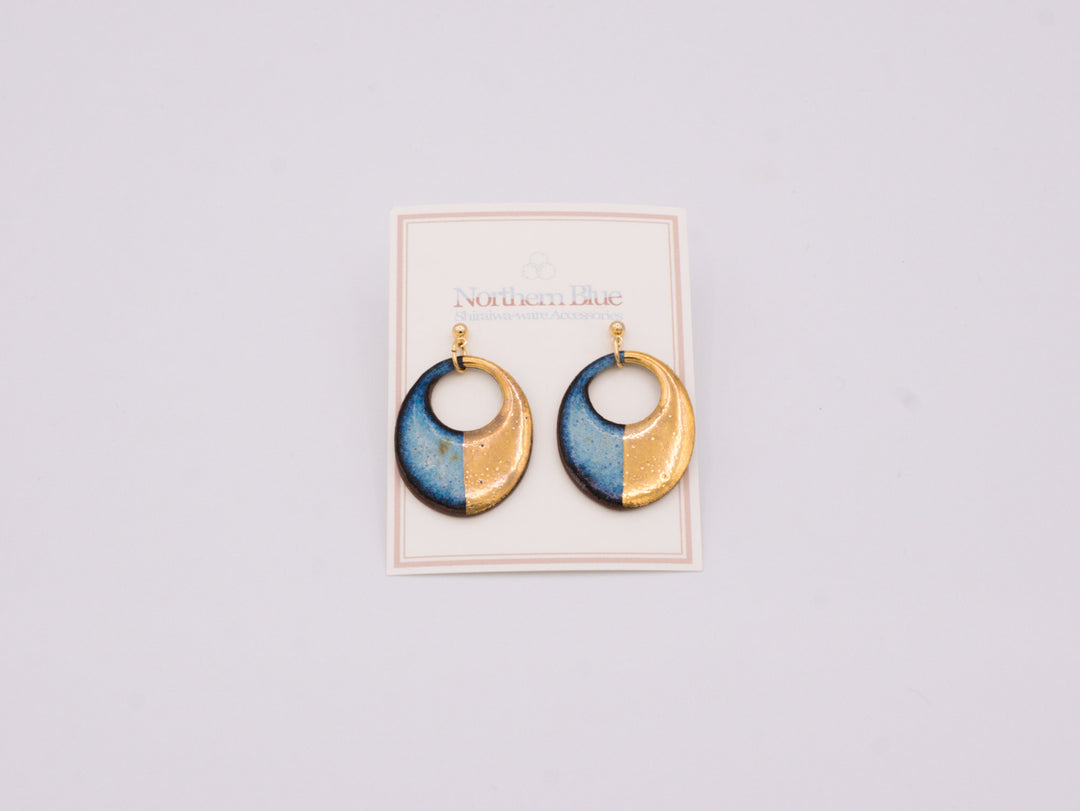 Shiraiwa-yaki Crescent Earrings C
