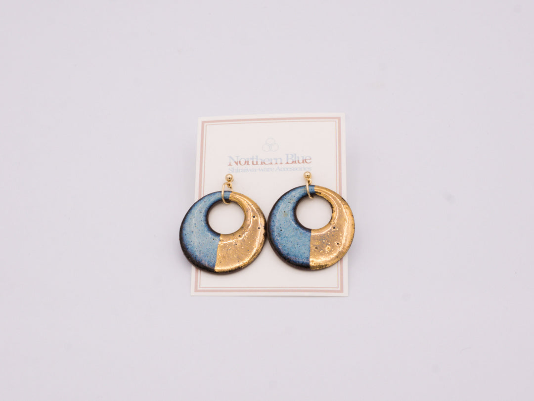 Shiraiwa-yaki Crescent Earrings A