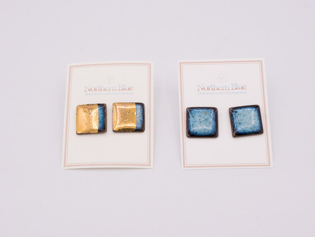 Shiraiwa-yaki Square Earrings