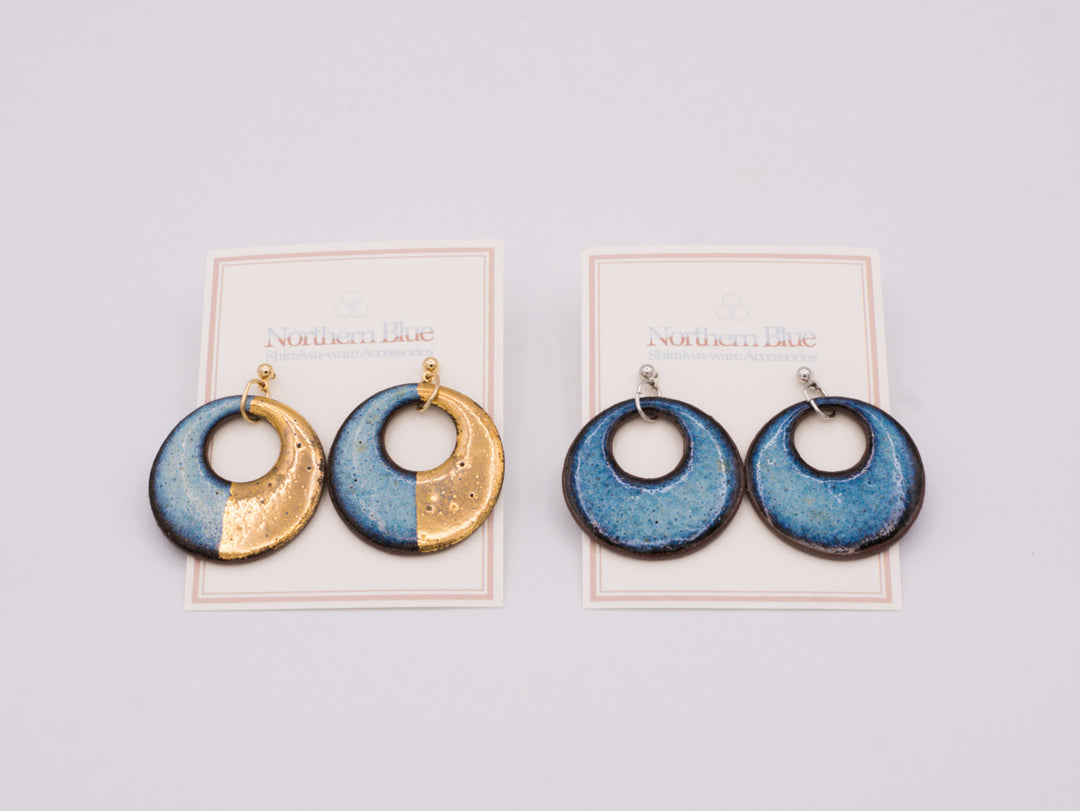 Shiraiwa-yaki Crescent Earrings A