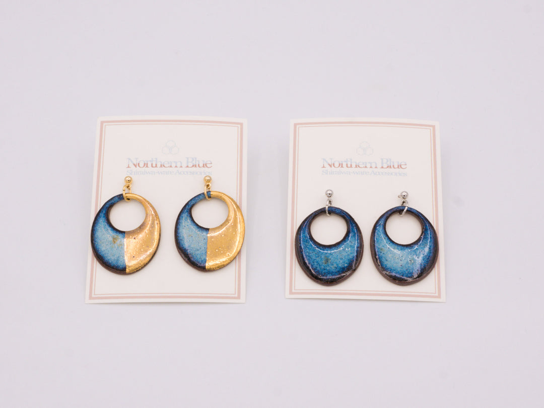 Shiraiwa-yaki Crescent Earrings C
