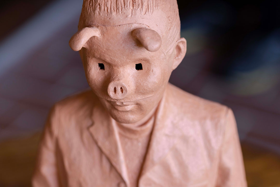 Terracotta Pig Mask A (Free Shipping)