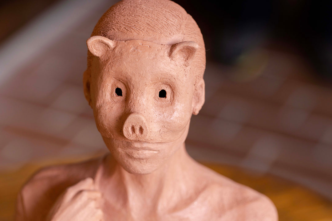 Terracotta Pig Mask B (Free Shipping)