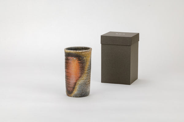 Tsugaru Ujo-yaki Natural Ash Glaze Cylindrical Hanaike [CHI-01]