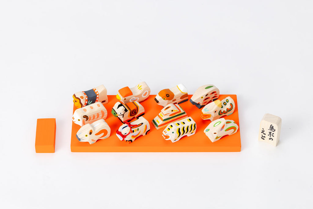 Japanese Zodiac Wooden Dolls Set - Shiraki Wood Grain – Oshinsha