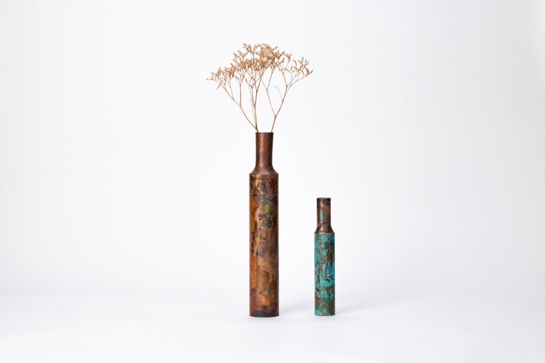 Copper Vase: Nuka-yaki Finish