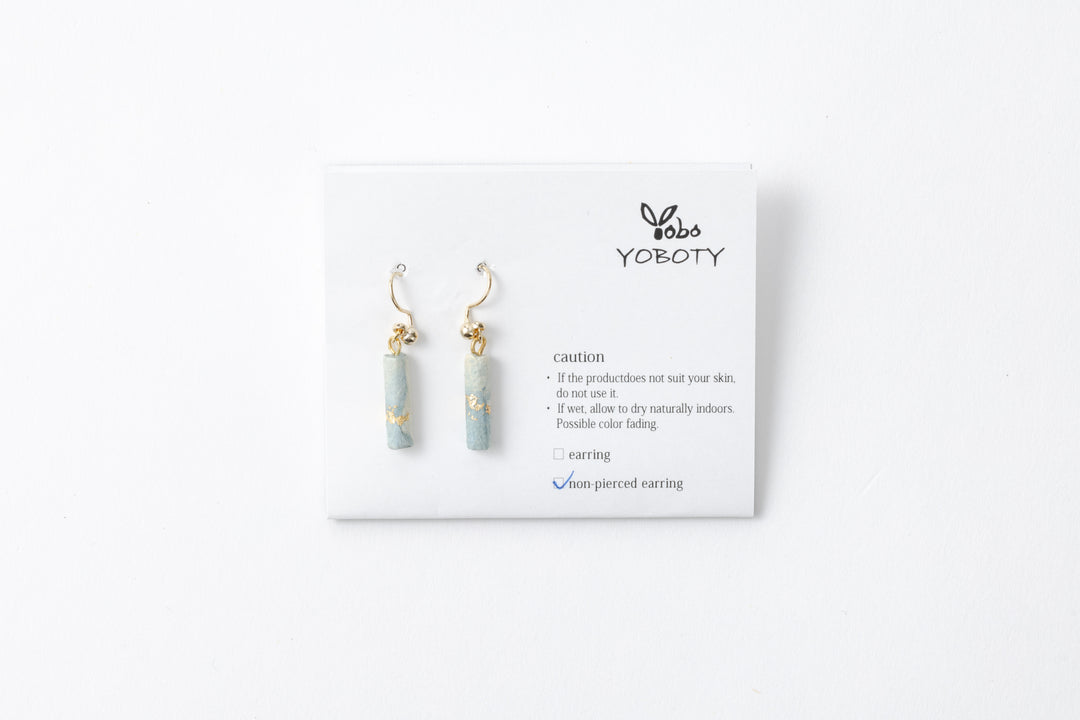 Indigo Dye Earrings - Gold Leaf