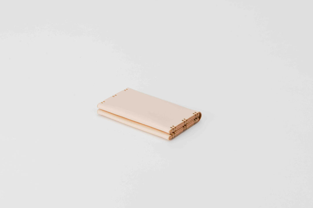 Steer Hide Veg-Tan Leather Slim Bifold Card Holder