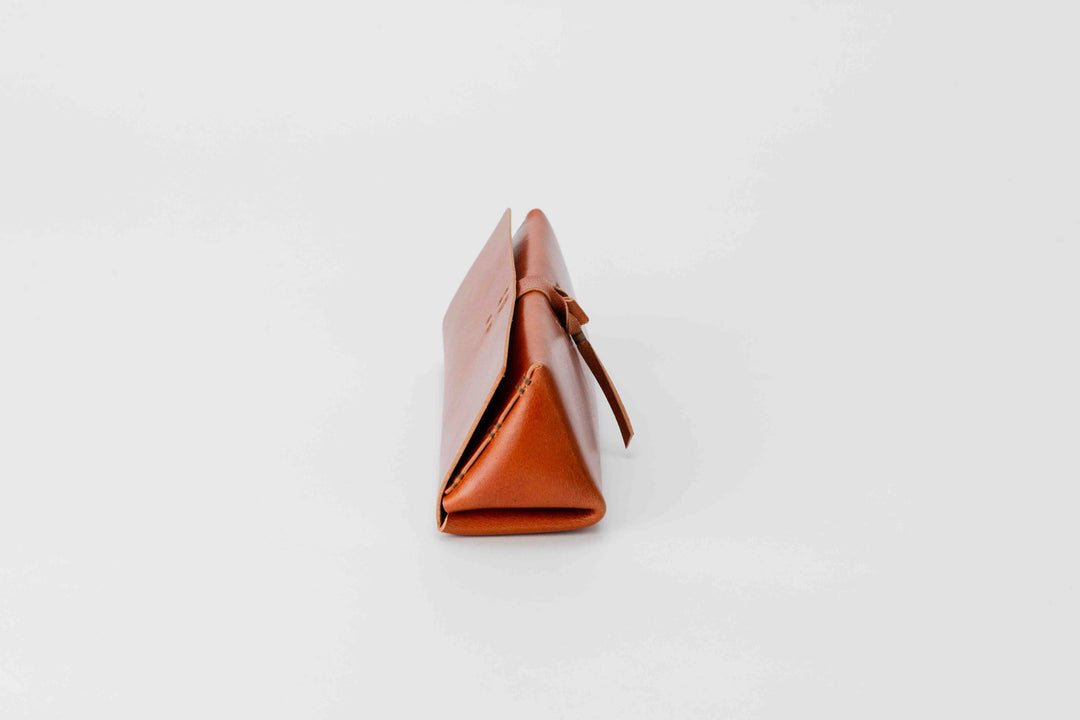 Steer Hide Veg-Tan Leather Triangular Pen Case