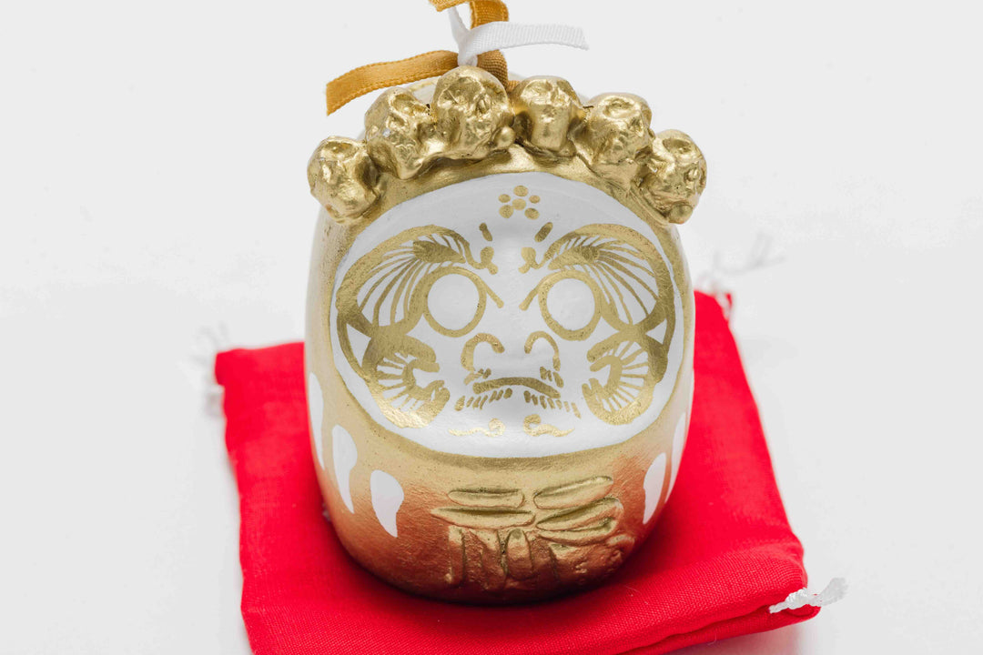 Fuku Daruma Dorei (Clay Bell) with Skull