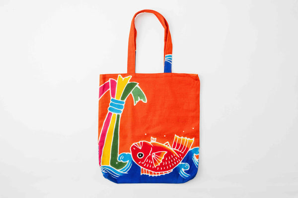 Tsutsugaki Dye Tote Bag: Orange