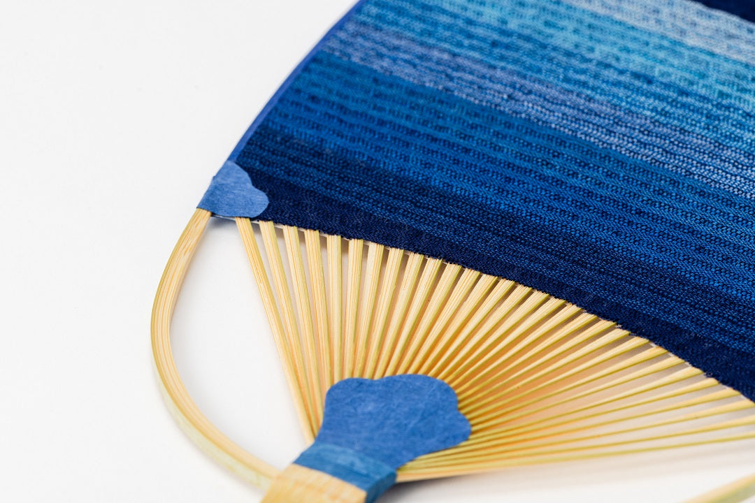 Marugame Uchiwa Koban (Oval) Shaped Indigo Dyed Shijiraori