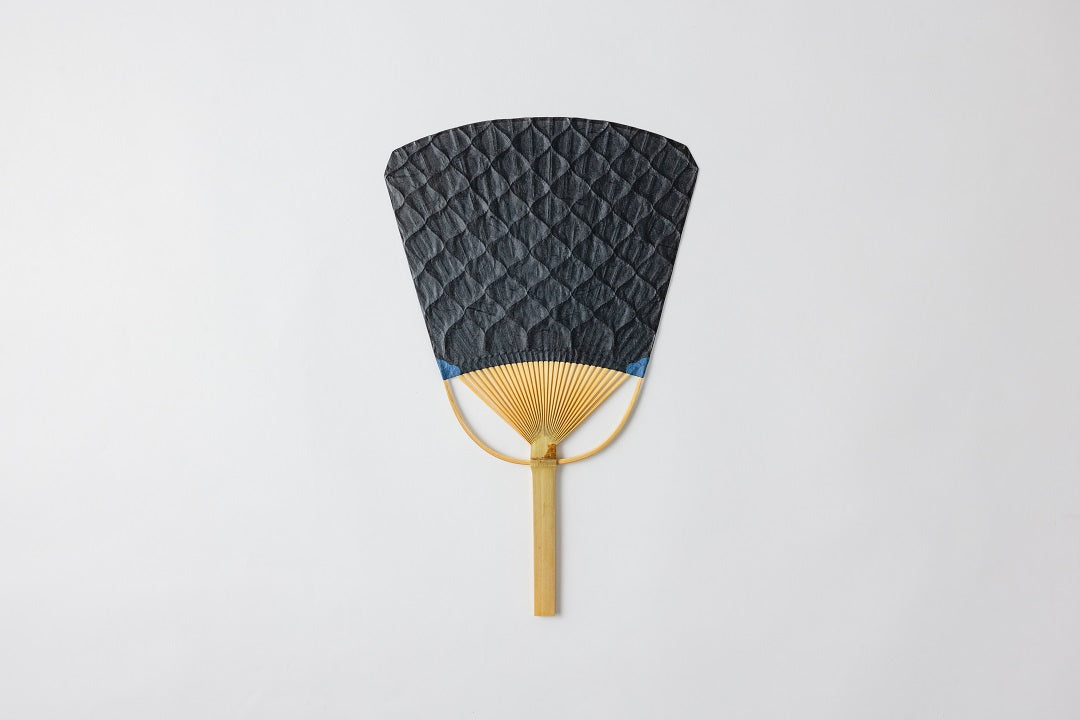 Marugame Uchiwa REFINE Ginkgo Shaped Black