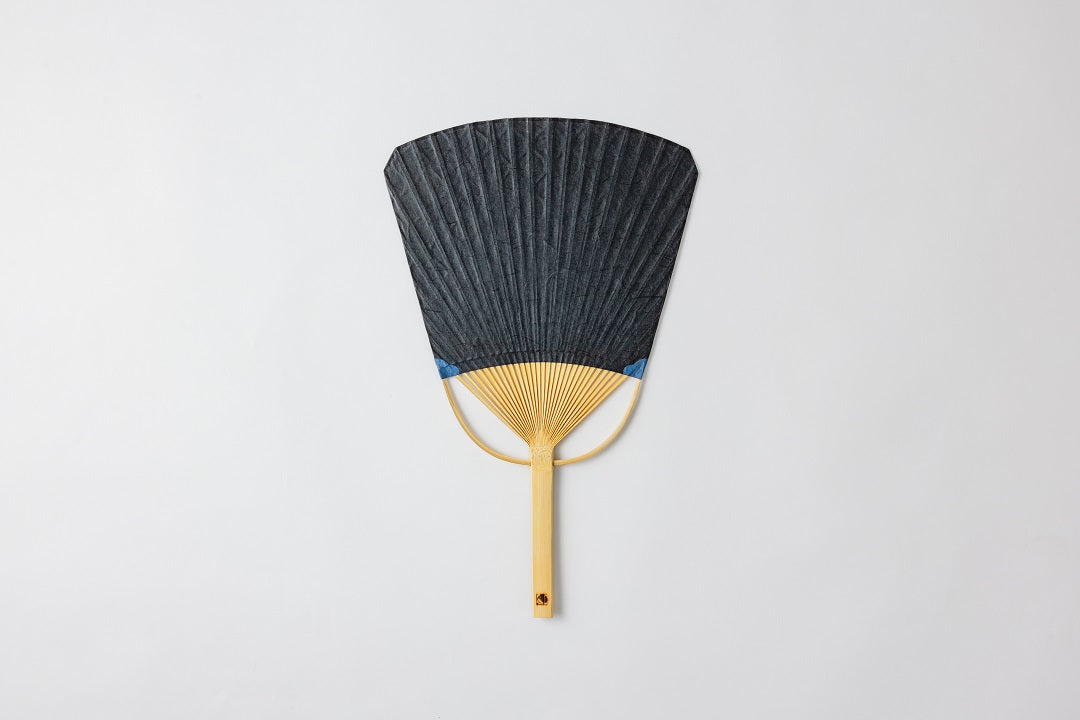 Marugame Uchiwa REFINE Ginkgo Shaped Black