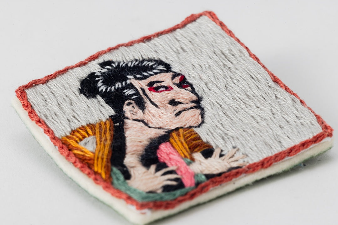 Sharaku/Hand-Embroidered Brooch