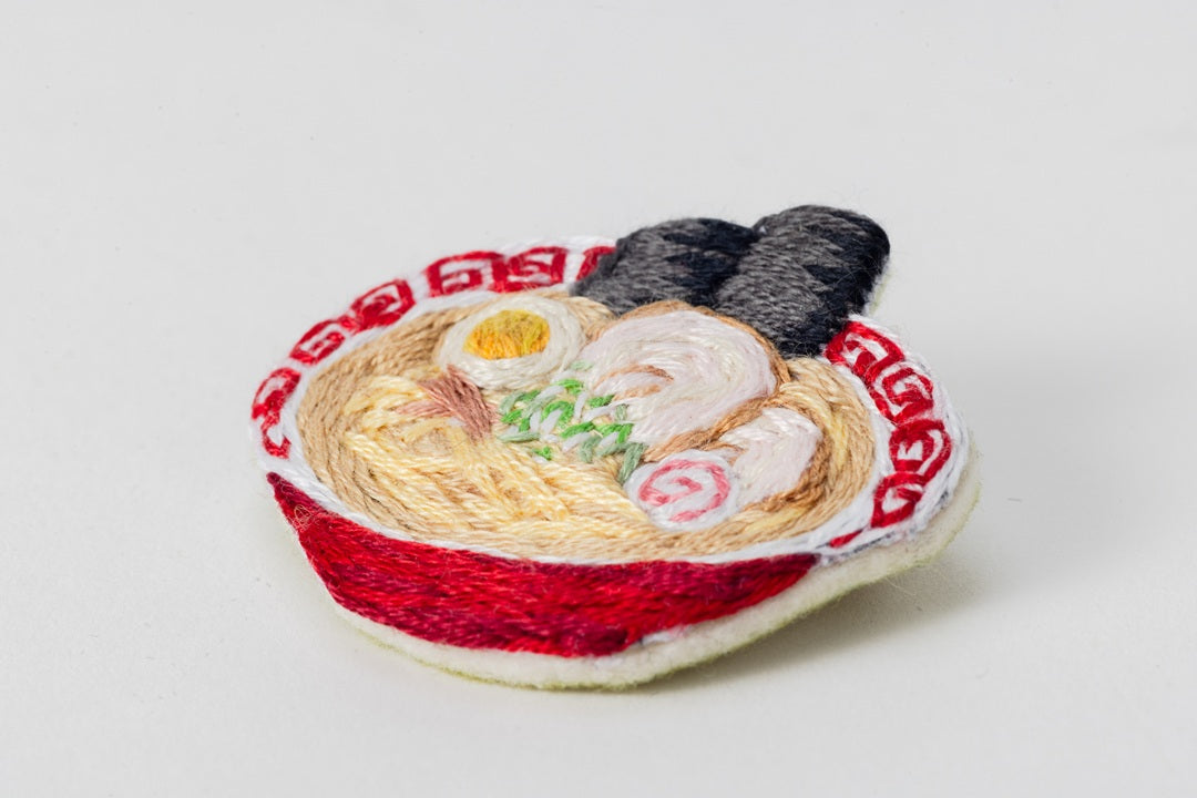 Ramen/Hand-Embroidered Brooch