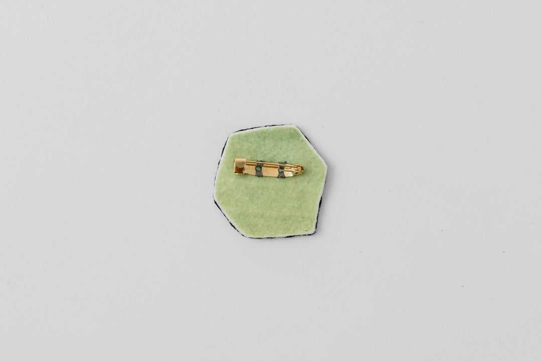 Rubik's Cube/Hand-Embroidered Brooch