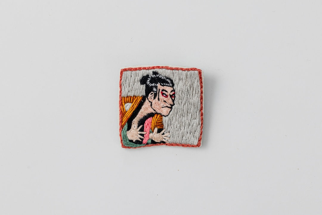 Sharaku/Hand-Embroidered Brooch