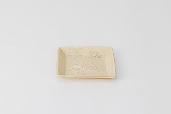 Square Plate (Pine Tree) - Irabo Glaze