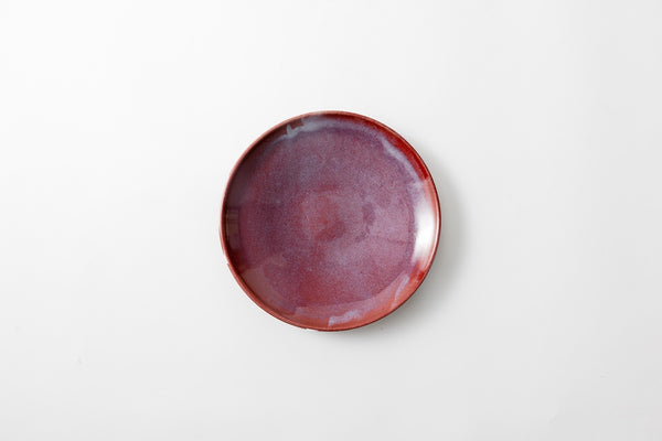 Kazuwa-yaki Shinsha Cinnabar Glazed Plate