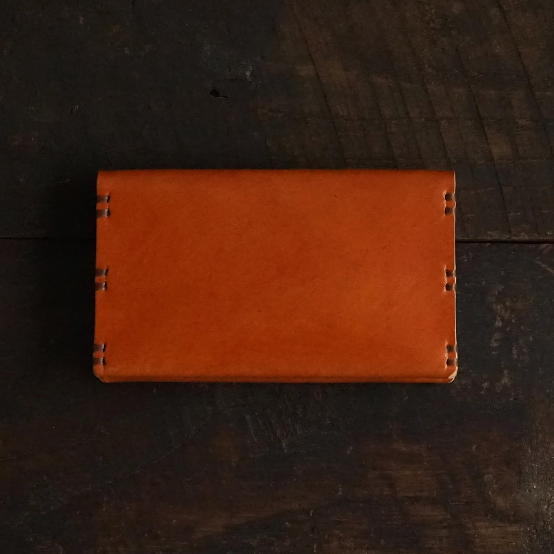 Steer Hide Veg-Tan Leather Slim Bifold Card Holder