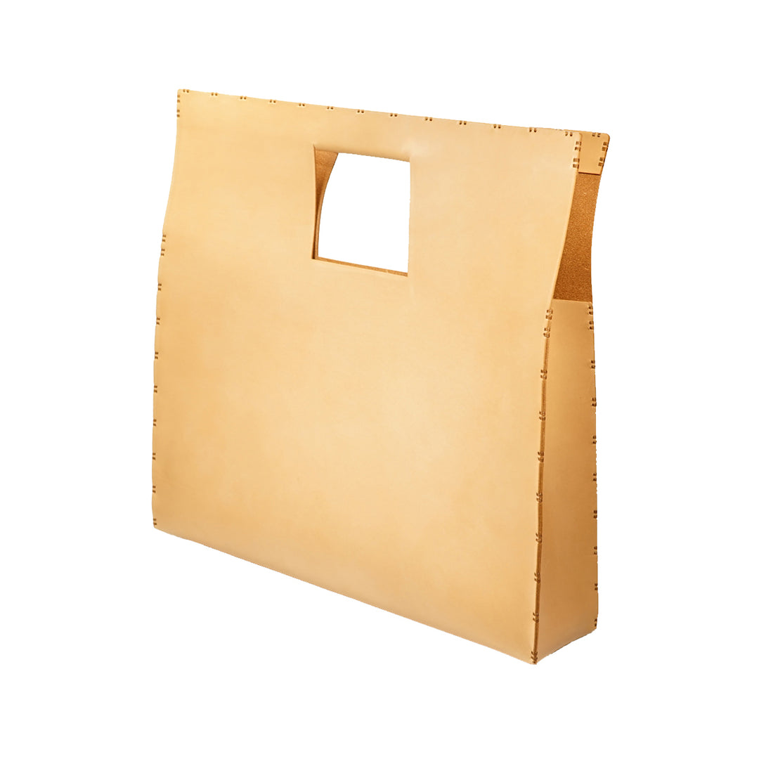 [Made to Order] Steer Hide Veg-Tan Leather Square Bag