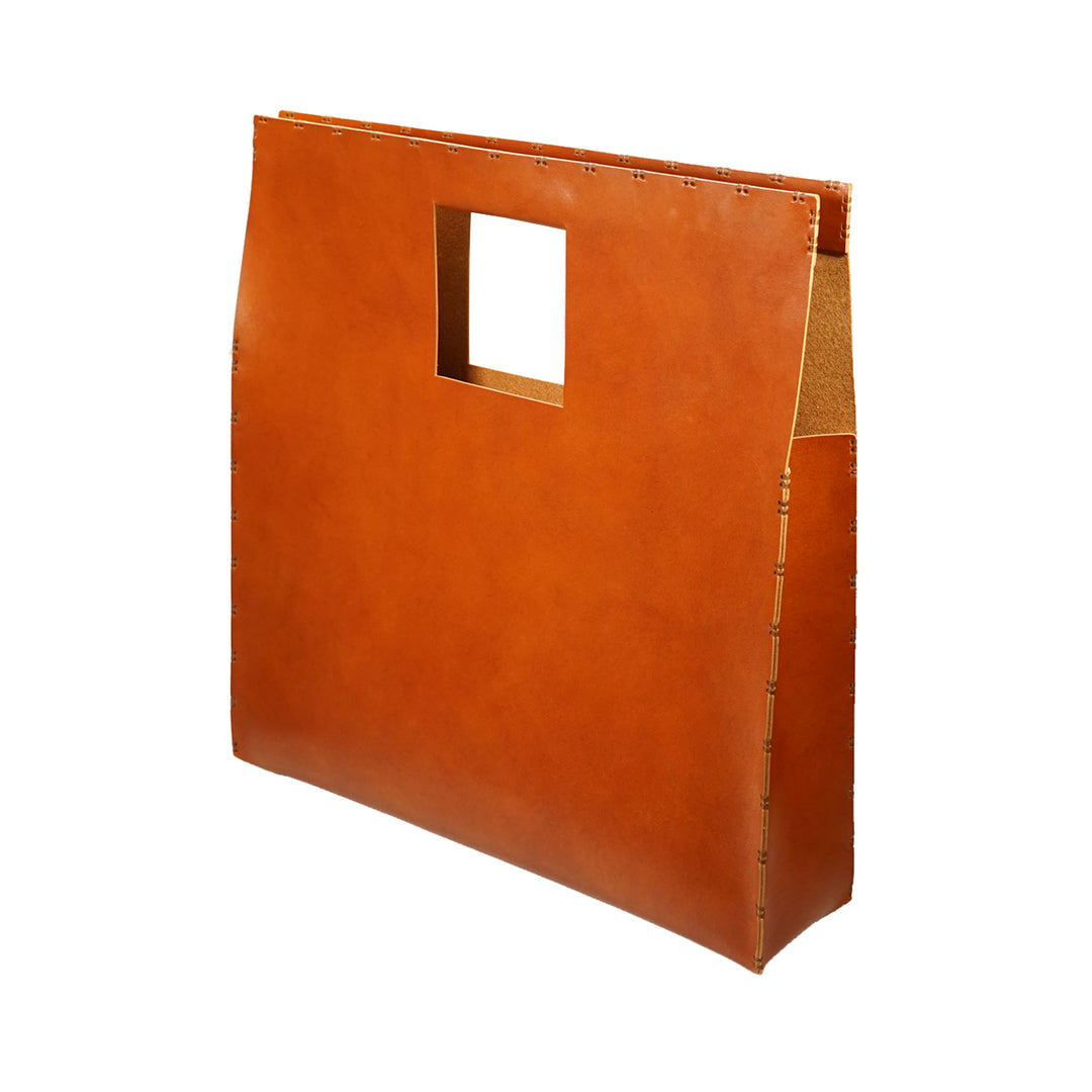 [Made to Order] Steer Hide Veg-Tan Leather Square Bag