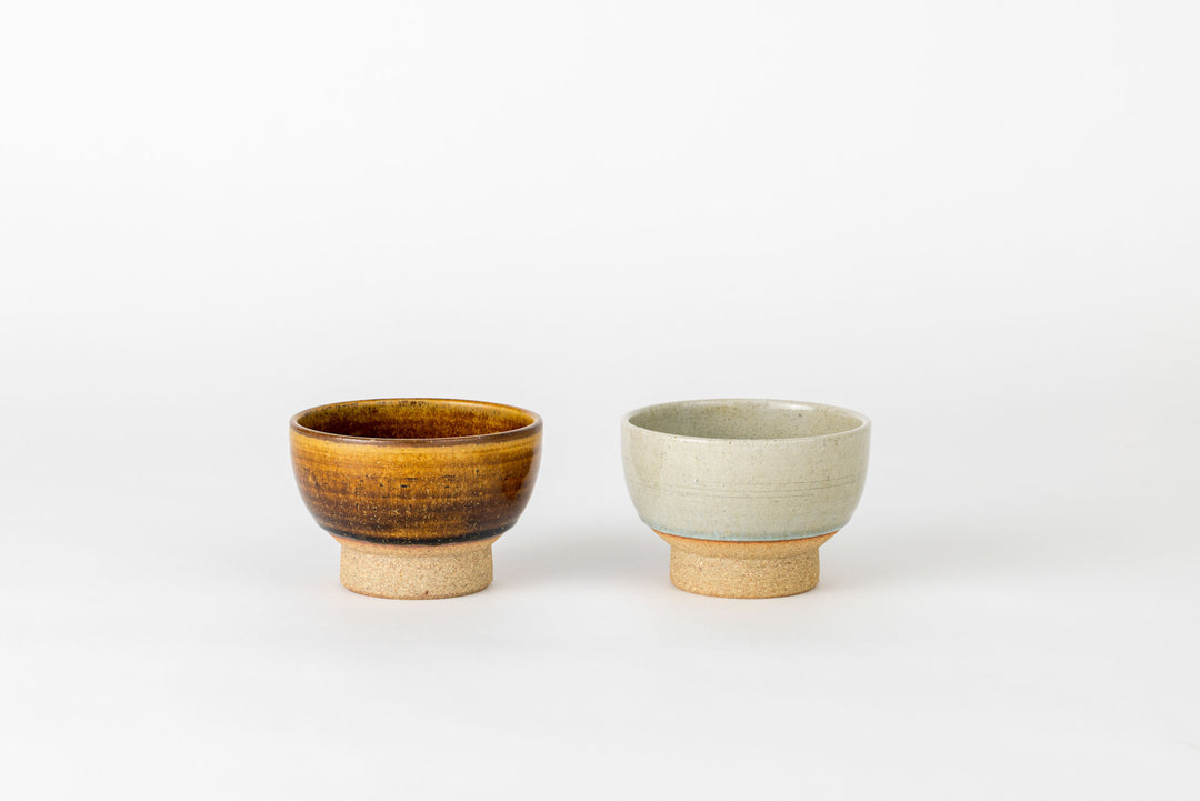Aizu Hongo-yaki Pedestal Bowl (Rice Bowl)