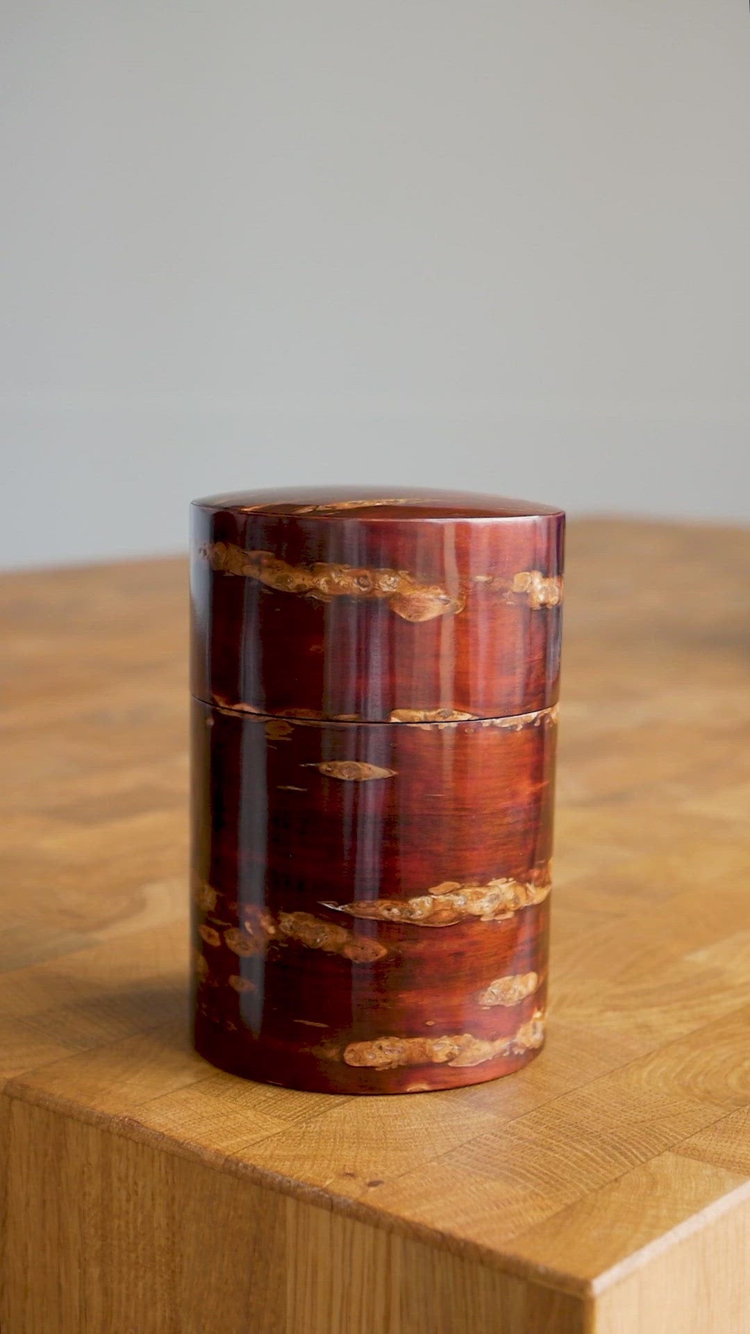 Cherry Bark Tea Caddy Slim